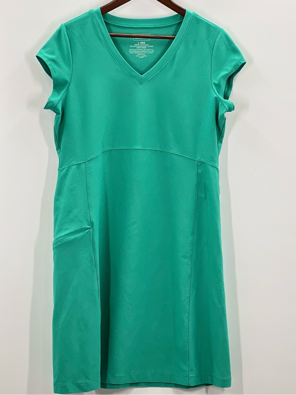 311 L.L. Bean Teal V-Neck Midi Dress